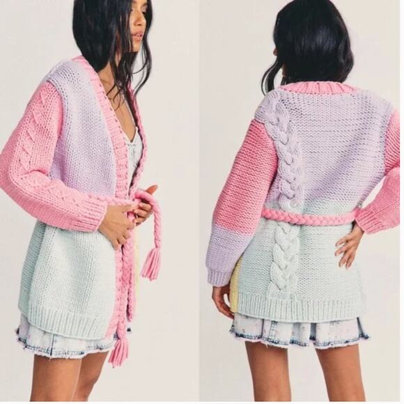 LoveShackFancy Horatio Oversized Cardigan Sweater Tassel Long Womens XS Rare - Picture 15 of 16